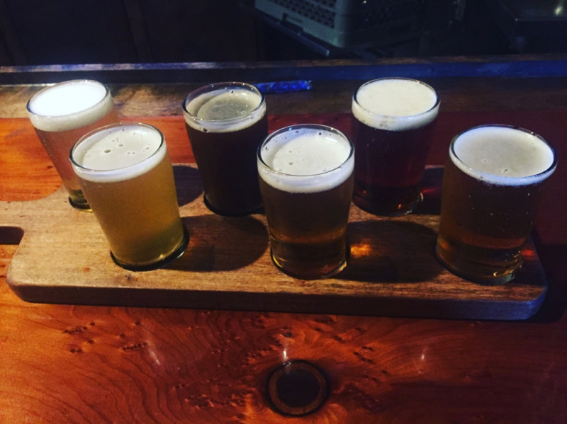 Beer flight at Armstrong Brewery in South San Francisco