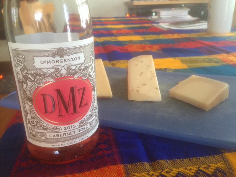 DeMorgenzon DMZ Cabernet Rosé 2013 with cheese